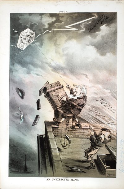 An Unexpected Blow, 1880 by Joseph Keppler